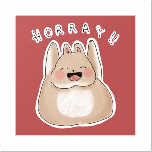 HORRAY ! Happy Fat Bunny _ Bunniesmee Posters and Art